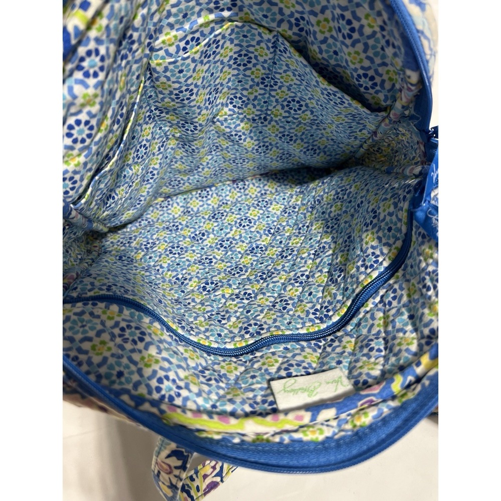 Capri Blue Paisley Vera Bradley Retired  Tall Computer Bag Travel Zip Top Spring - Picture 7 of 13